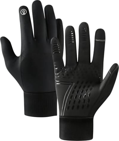 Heren winterhandschoenen maat L – warme zwarte sporthandschoenen met touchscreen en antislip – fietshandschoenen voor hardlopen, gym, motorrijden, outdoor