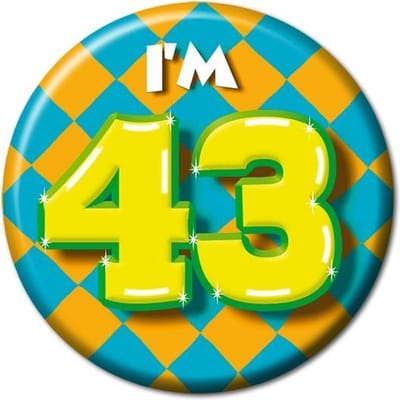 Paper Dreams Button 43 jaar - 55mm