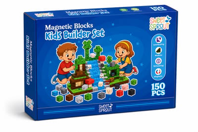 Sweet Sprout Magnetische Blokken - 150 stuks - Speelgoed - Magnetic Tiles - Blokken - Magnetic Cubes - Bouwstenen - Bouw jouw magna wereld - Constructiespeelgoed