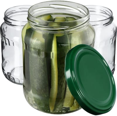 KADAX Inmaakpotten, jampotten, 720 ml, inmaakpotten met schroefdeksel, potten met schroefsluiting, voorraadpotten om in te leggen (groen, 8 stuks)