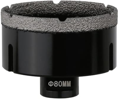 Diamantkernboor - Gatenzaag - Metselwerk Boren - Vacuüm Gesoldeerd - 80 mm - Zwart