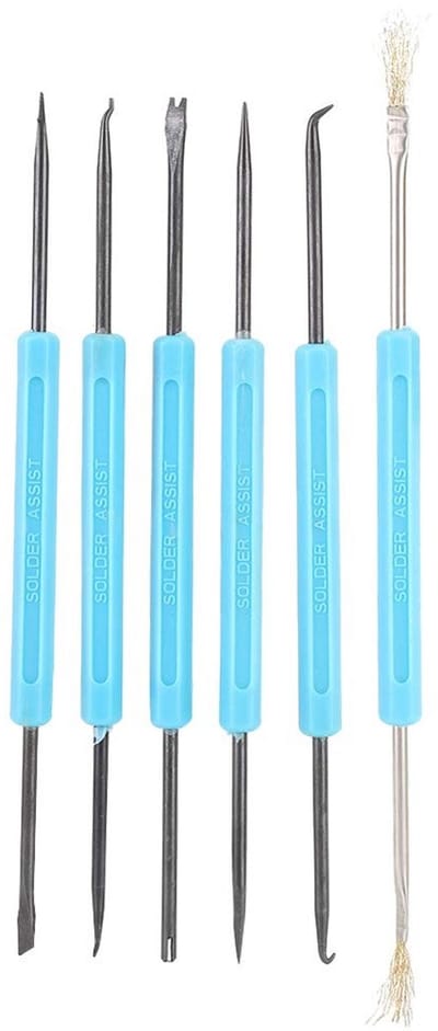 Dailygoods - Set van 6 dubbele kop soldeerhulpmiddelen - Ergonomische grip - Perfect voor elektronische reparaties - Multifunctioneel ontwerp - Inclus...