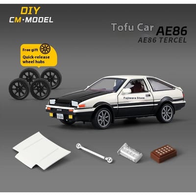 Modèle de voiture 1/43 Ae86 Zonda R Jouet de voiture modifié DIY Voiture jouet en métal moulé sous pression Glissant vers l'avant Cadeau d'anniversaire pour garçons gray