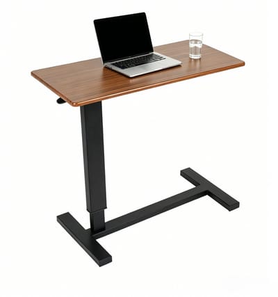 FATIVO Laptoptafel op wielen - Bedtafel Ergonomisch - Verstelbaar in Hoogte - Zwart & Eiken