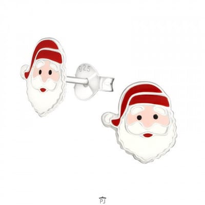 WeLoveSilver - oorstekers kinderen - kerstman - 925 zilver