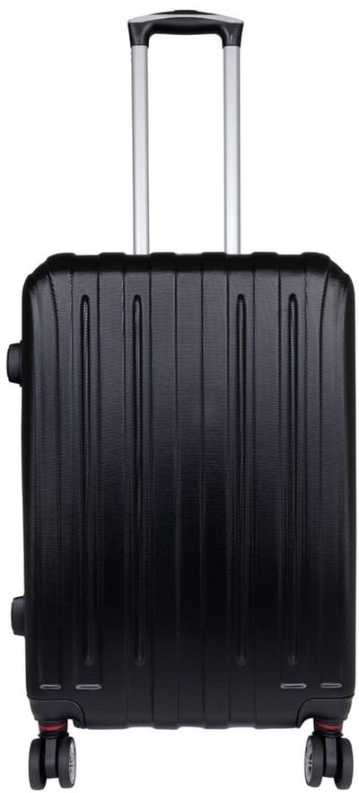 Koffer Dallas maat M - Reiskoffer met cijferslot en op 4 dubbele zwenkwielen - Lichtgewicht - Zwart - ca. 65x44x25 cm