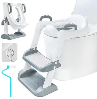 Opklapbare Kinder Toiletbril - In hoogte verstelbare Toiletbril met Antislip en Spatwaterdicht Comfort