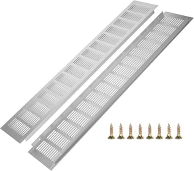 Ventilatieroosters Set van 2 | Aluminium Rechthoekig voor Badkamer, Keuken, en Woonkamer | 100mm x 600mm