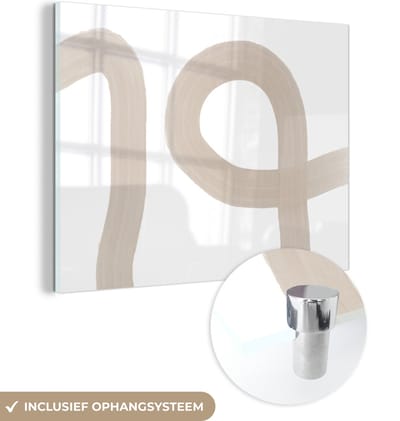 MuchoWow® Glasschilderij 120x90 cm - Schilderij acrylglas - Abstract - Pastel - Design - Foto op glas - Schilderijen