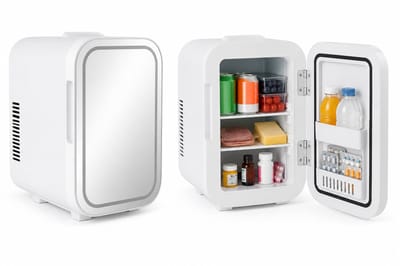 Jurrys Koelkast - Koelbox - Met verwarm functie - Voor skincare - Met spiegel - Draagbaar - Compact - Multifunctioneel - Wit