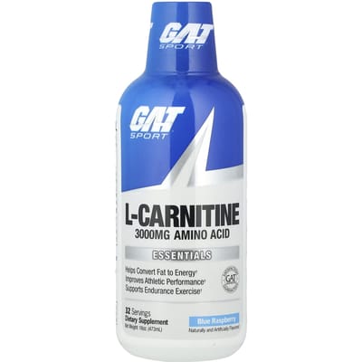 GAT, L-carnitine liquide, framboise bleue, 3000 mg, 473 ml (16 onces)