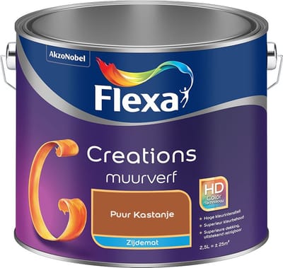 Flexa - Creations Muurverf Zijdemat - Puur Kastanje - Mengverf - 2,5 L