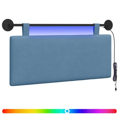 vidaXL - Hangend - hoofdbord - Blauw - Corduroy - stof