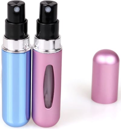 Lege Navulbare Fles voor Parfum - 5 ml Parfum Verstuiver - Draagbare Vloeibare Container voor Cosmetica op Reis - Mini Aluminium Spray - Zilver