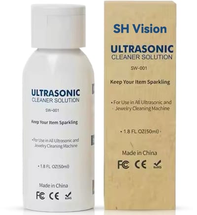 Ultrasoon Reiniger Vloeistof 50 ml – Geconcentreerde Reinigingsvloeistof voor Ultrasoon Reiniger – Brillen & Sieraden – SH Vision