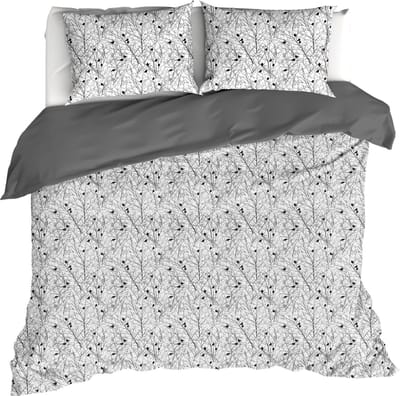 De Witte Lietaer Dekbedovertrek Charlie, Black - 200 x 200/220 - Katoen Percal