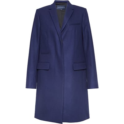 French Connection Ft Platfm Felt Smart Coat Utility Blue Taglia: 6 | Cappotti monopetto Outlet | Donna | Blu