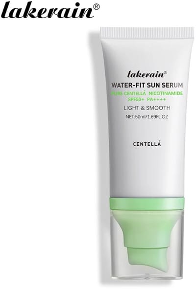 Lakerain® SPF50+ PA+++ Zonnebrand Gezicht & Lichaam | Centella Asiatica Sun Serum | Hydraterende Zonnecrème | Waterbestendige Sunscreen | Anti Aging UV Bescherming | Korean Skincare Sunblock | Geen Waas & Niet Vet | Niacinamide SPF50 Zonbescherming