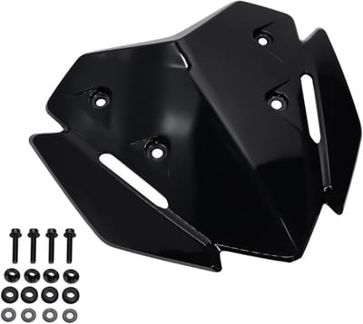 Motorfiets Voorruit - Windscherm Motor - Bescherming Tegen Wind - ABS Kunststof - 36 x 30 x 6 cm - Zwart