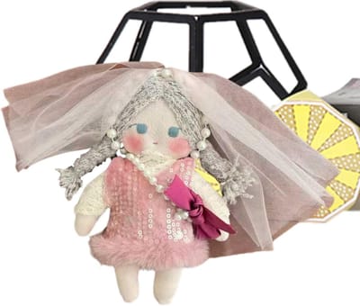 Pluchen Speelpoppen - Knuffelpop Meisje - Kinderkamer Decoratie - Buigzame Armen Benen - 18 cm - Roze