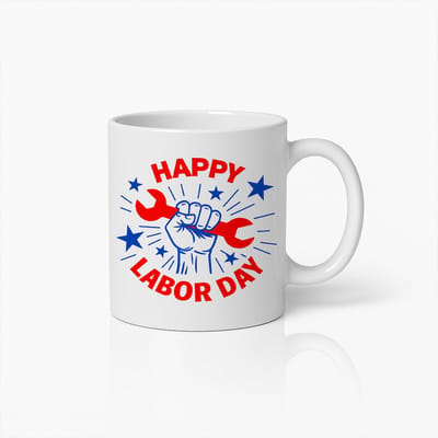 Fijne Dag van de Arbeid Mok 330ml – Patriotische Werkers Koffiebeker met Sleutelontwerp – Perfect Cadeau voor Hardwerkende Mannen en Vrouwen