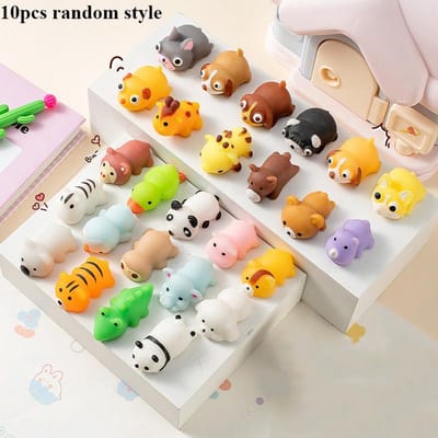 10/20/30 Pak Kawaii Dier Mochi Squishy Speelgoed Stressverlichtende Ballen Snelle Terugslag Sensorisch Knijp Fidget Speelgoed Voor Kinderen Feestbedankje