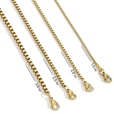 Aramat Jewels | Halskettingen | RVS Venetiaanse Ketting Goudkleur - Elegante Schakelketting | 50cm / 1mm |50cm | | Staal | Volwassenen | Verkleurd niet