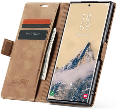 Hoesje geschikt voor Samsung Galaxy S25 Ultra - Book Case Leer Slimline Bruin