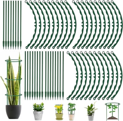 48 Stuks Halve Cirkelvormige Tuinplant Steunen, Kunststof, 25 X 14 cm, Groene Klimhulp voor Groene Planten en Tuinondersteuning