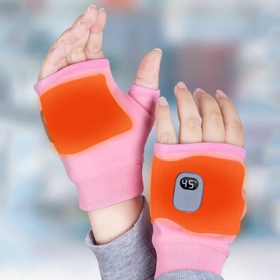 Oplaadbare Thermisch Verwarmde Handschoenen – 360° Warmte, Winddicht, Vingerloos, Warme Handschoenen, Elektrische Handschoenen, Winter Handschoenen voor Wandelen, Fietsen & Outdoor