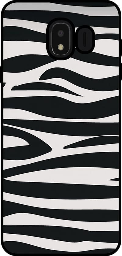 Smartphonica Telefoonhoesje Geschikt voor Samsung Galaxy J4 2018 met zebra opdruk - TPU backcover case zebra design - Zwart Wit geschikt voor Samsung Galaxy J4 2018