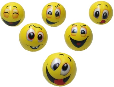 Emoji Stressbal 12 Stuks – 6 cm - Medium Density