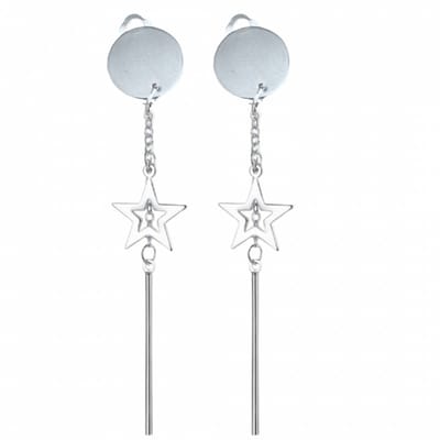 Clip oorbellen -Ster -kerst -zilverkleur- geen gaatje- Charme Bijoux