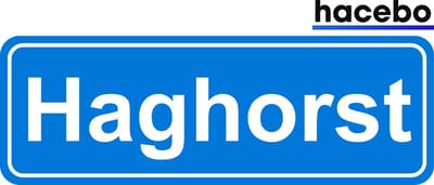 Hacebo - Plaatsnaam Sticker - 29x10 CM - Haghorst sticker - Verkeersborden sticker - grappige cadeaus - Haghorst
