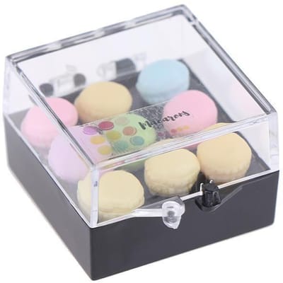Poppenhuis Mini Macaron Miniature Voedsel Doosje Voor 16 112 Poppen Keuken Speelgoed Nep Snoep Diy Poppen Miniature Accessoires 1set beige
