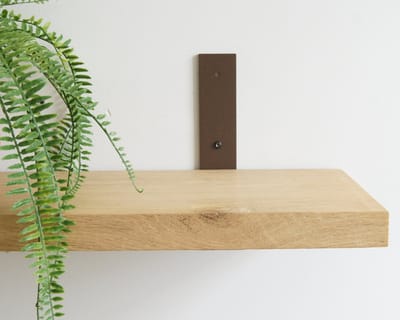 STERKSTAEL Vesta Industriële Plankdrager Solid Chocolate - Stalen Wandplank Steun - Voor plank vanaf 20 cm tot 30 cm - Kleur Donker Bruin - inclusief bevestigingsmateriaal - Poedercoating - Wandsteun - 1 stuk