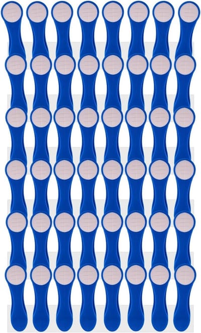 48 wasknijpers - Kleding klemmen - Was ophangen - Softgrip voorkomt afdrukken - 70 mm lengte - Blauw wit