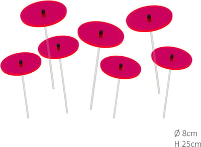 7 stuks! Zonnevangers Rood-Roze (kleur fuchsia) klein 25x8 cm Cazad...