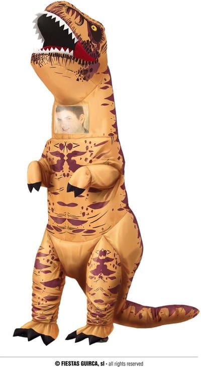 Fiestas Guirca - Opblaasbaar Kostuum Dinosaur Rex - L/ 52 - Carnavalskleding - Carnaval - carnavalskleding 2027 - Carnaval kostuum