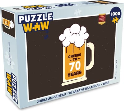 Puzzel Jubileum cadeau - 70 Jaar verjaardag - Bier - Legpuzzel - Puzzel 1000 stukjes volwassenen