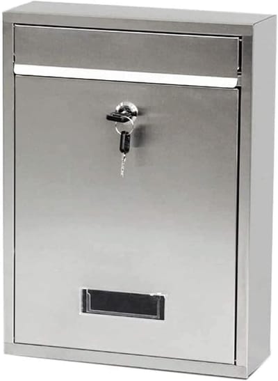 Brievenbus Rechthoekig - Postbus Wandmontage - Brieven Ontvangen - Met Slot en Sleutel - 26 x 8.5 x 35 cm