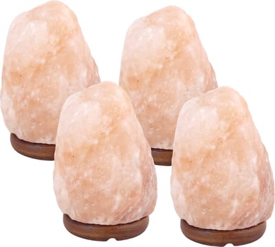 15% Korting! - 4 x Zoutlamp 2 tot 4kg - Himalayazout / Zoutsteen (Haliet) - ca. 22x12cm per stuk