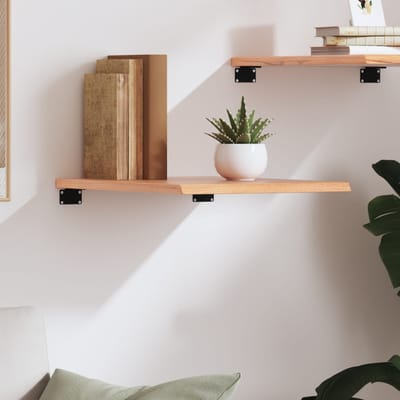 vidaXL - Wandschap - 40x60x2 - cm - behandeld - massief - eikenhout - lichtbruin