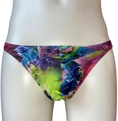 LekkerStout Heren String Tie-Dye - Multicolor - Sexy Herenondergoed - Maat M | ( LS247 )