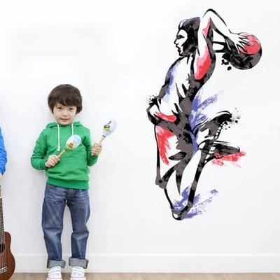 Allecto - Basketbal Speler - Muurstickers - Decoratief - 91,44 x