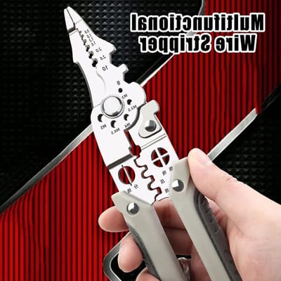 Draadstripper Crimper - Kabeltang - Elektra Werk - Multifunctioneel Ontwerp - 25.6 cm - Grijs
