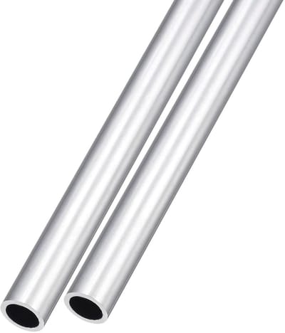 Dailygoods- Aluminium Buis 6063 - 11 mm AD x 8 mm ID x 300 mm L - 2 Stuks - Ronde Slangen - Voor Huisinrichting/Knutselen - Aluminium Buisjes