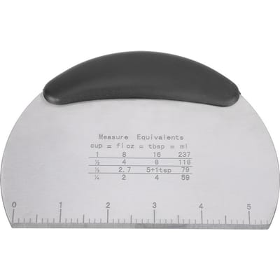Grattoir à pâte en acier inoxydable, coupe-pâte à gâteau, coupe-beurre, couteau à pizza avec échelle, outil de cuisson, noir
