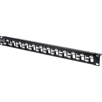 Digitus DN-91412 24 poorten Netwerkpatchpaneel 483 mm (19) Zonder connectoren 1 HE Meerdere kleuren Niet ingericht