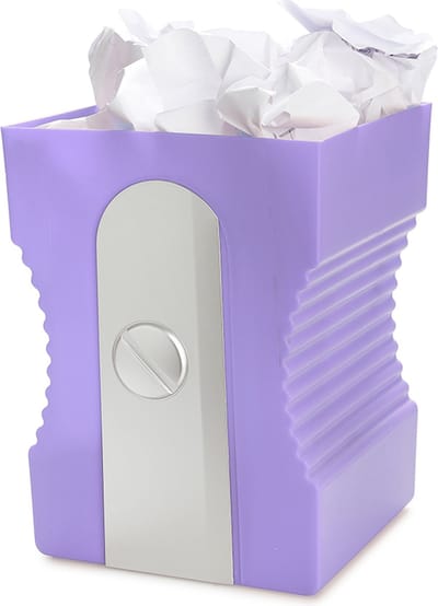 Balvi Papierbak Prullebak Vuilbak Potloodslijper Paars Violet Mauve